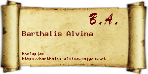 Barthalis Alvina névjegykártya